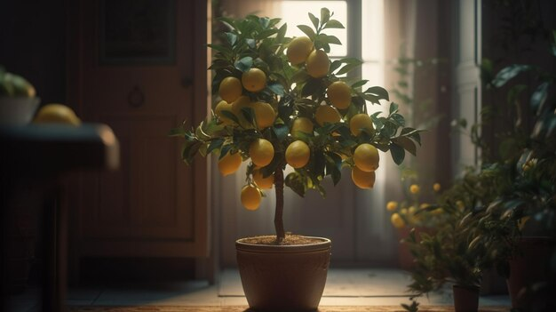 Lemon tree in the room 