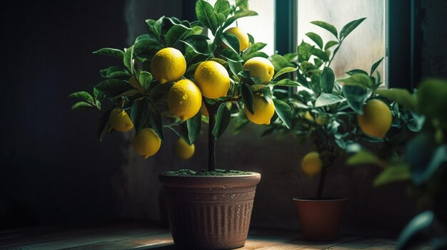 Lemon tree in the room